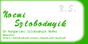 noemi szlobodnyik business card