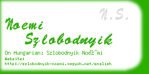 noemi szlobodnyik business card